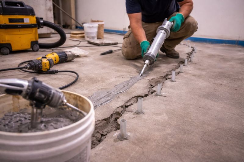Cracked Basement Floor Repair in Clayton, NC