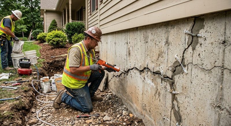 Cracked Foundation Repair in Wake County, NC