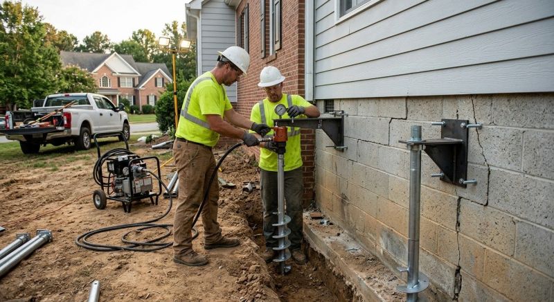 Helical Piers Installation in Clayton, NC